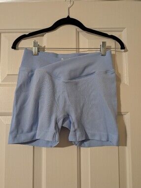 Women's V-Waisted Ribbed Active Shorts - Blue